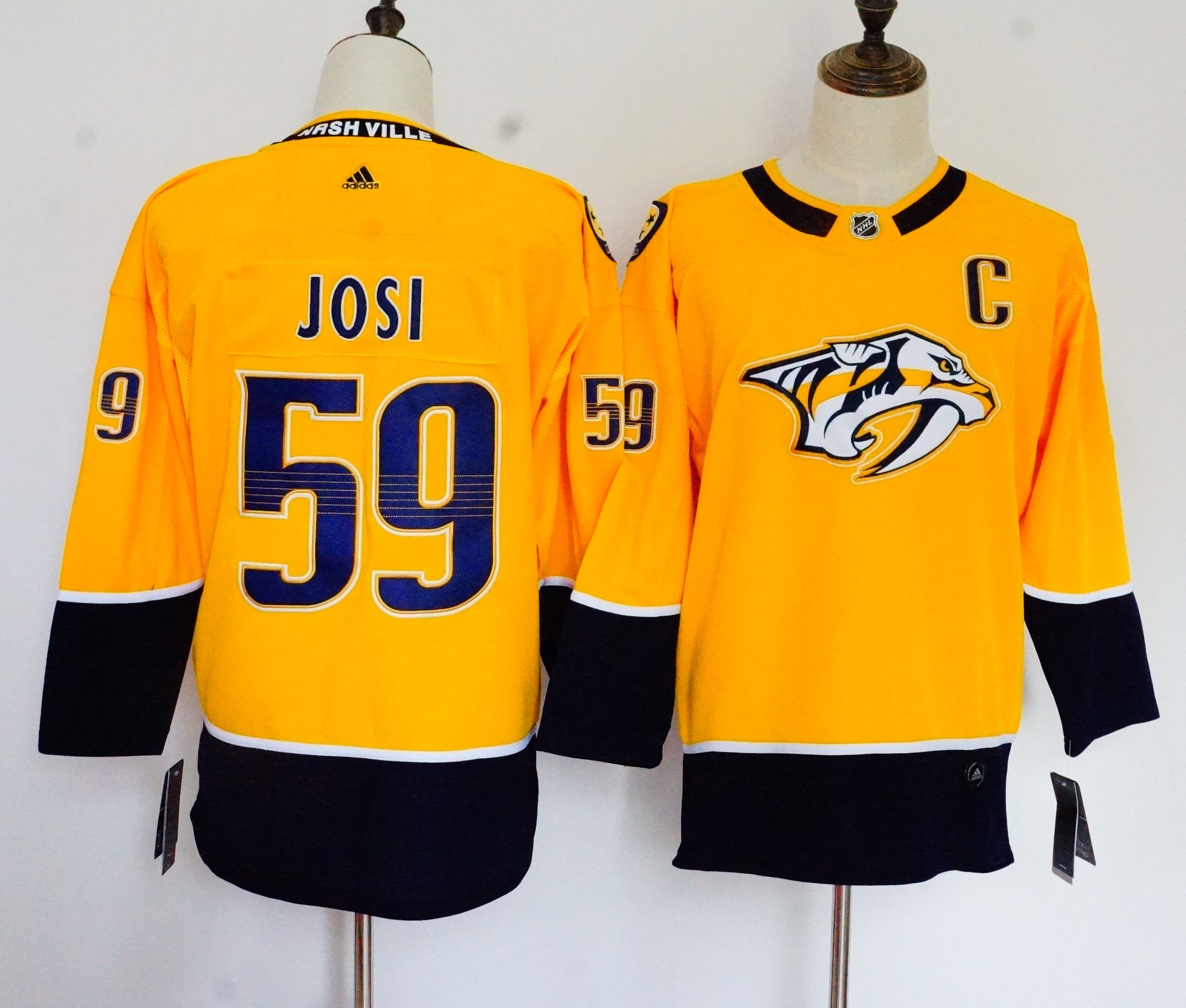 Women Adidas Predators #59 Viktor Arvidsson Yellow Home Authentic Drift Fashion Stitched NHL Jersey 0