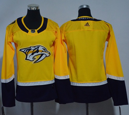 Adidas Predators Blank Yellow Home Authentic Women's Stitched NHL Jersey Adidas Predators Blank Yellow Home Authentic Women's Stitched NHL Jersey