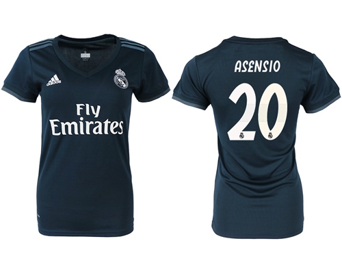 Women's Real Madrid #20 Asensio Away Soccer Club Jersey