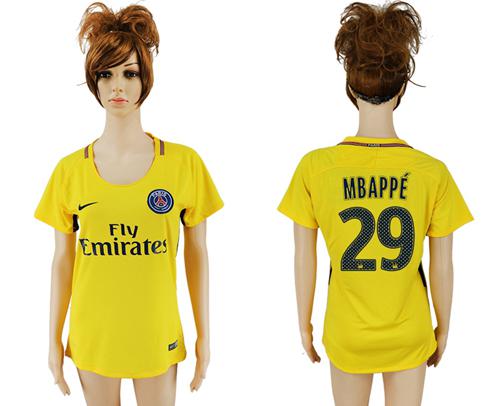 Women's Paris Saint-Germain #29 Mbappe Away Soccer Club Jersey