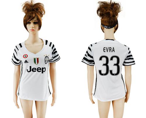 Women's Juventus #33 Evra Sec Away Soccer Club Jersey