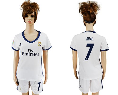 Women's Real Madrid #7 Rual Home Soccer Club Jersey