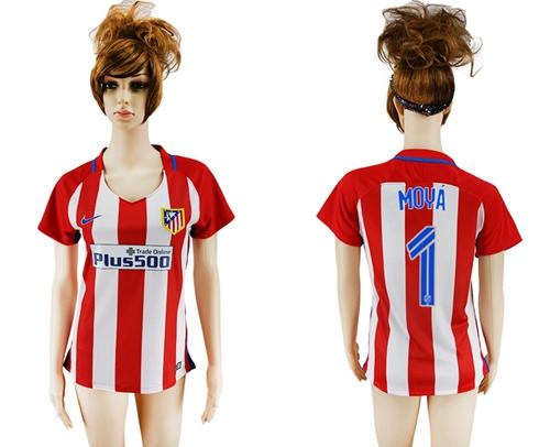 Women's Atletico Madrid #1 Moya Home Soccer Club Jersey