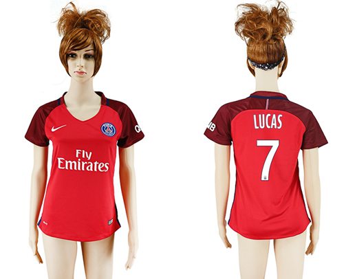 Women's Paris Saint-Germain #7 Lucas Away Soccer Club Jersey