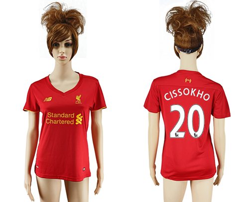 Women's Liverpool #20 Cissokho Red Home Soccer Club Jersey