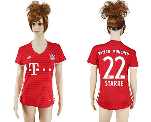 Women's Bayern Munchen #22 Starke Home Soccer Club Jersey