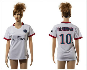 Women Paris Saint-Germain #10 Ibrahimovic Away Soccer Club Jersey