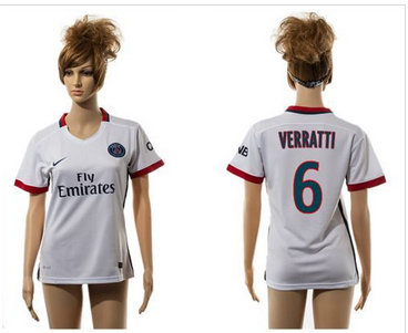 Women Paris Saint-Germain #6 Verratti Away Soccer Club Jersey