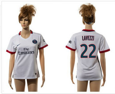 Women Paris Saint-Germain #22 Lavezzi Away Soccer Club Jersey