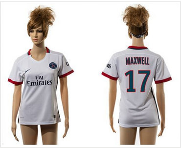 Women Paris Saint-Germain #17 Maxwell Away Soccer Club Jersey