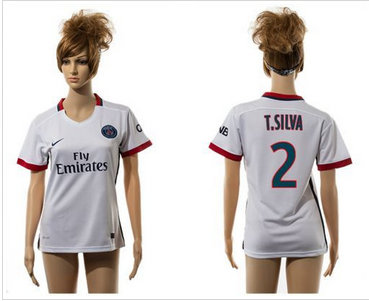 Women Paris Saint-Germain #2 T.Silva Away Soccer Club Jersey