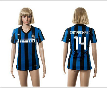 Women Inter Milan #14 Campagnaro Home Soccer Club Jersey