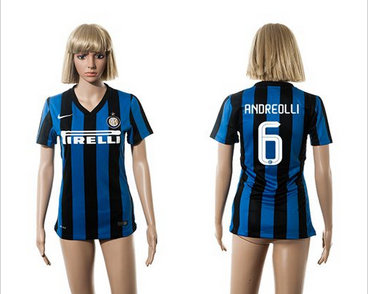 Women Inter Milan #6 Andreolli Home Soccer Club Jersey