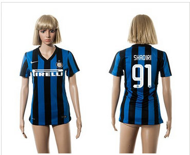 Women Inter Milan #91 Shaqiri Home Soccer Club Jersey