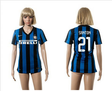 Women Inter Milan #21 Santon Home Soccer Club Jersey