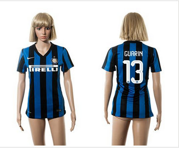 Women Inter Milan #13 Guarin Home Soccer Club Jersey