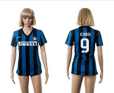 Women Inter Milan #9 Icardi Home Soccer Club Jersey