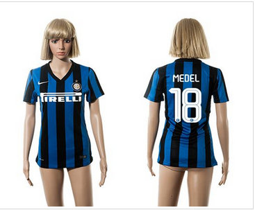 Women Inter Milan #18 Medel Home Soccer Club Jersey
