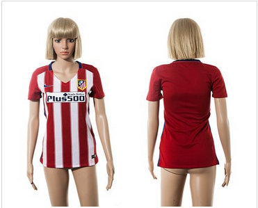 Women Atletico Madrid Blank Home Soccer Club Jersey