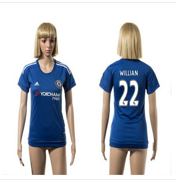 Women Chelsea #22 Willian Home Soccer Club Jersey