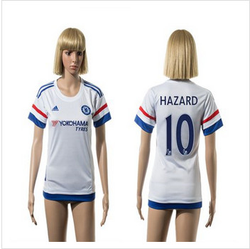 Women Chelsea #10 Hazard Away Soccer Club Jersey