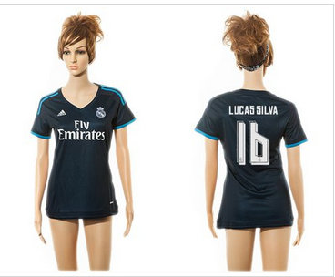 Women Real Madrid #16 Lucas Silva Sec Away Soccer Club Jersey