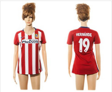 Women Atletico Madrid #19 Hernande Home Soccer Club Jersey