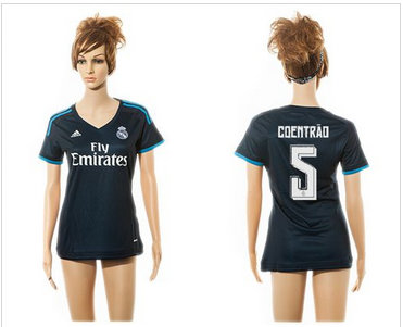 Women Real Madrid #5 Coentrao Sec Away Soccer Club Jersey