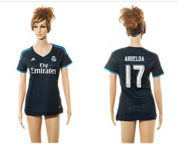 Women Real Madrid #17 Arbeloa Sec Away Soccer Club Jersey