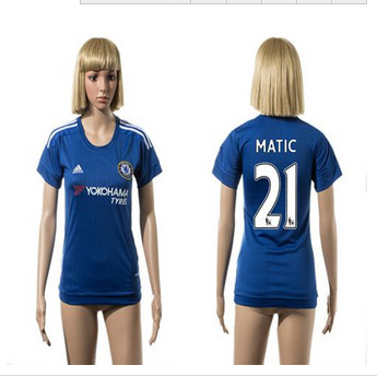 Women Chelsea #21 Matic Home Soccer Club Jersey