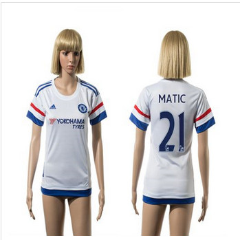 Women Chelsea #21 Matic Away Soccer Club Jersey