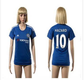 Women Chelsea #10 Hazard Home Soccer Club Jerse