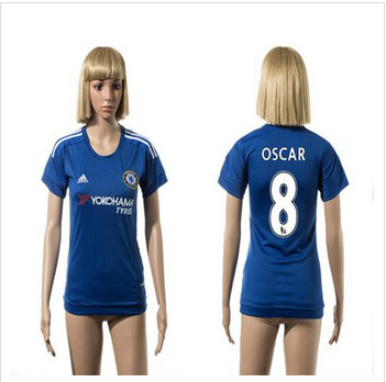 Women Chelsea #8 Oscar Home Soccer Club Jersey