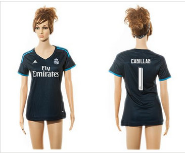 Women Real Madrid #1 Casillas Sec Away Soccer Club Jersey