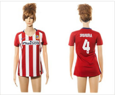 Women Atletico Madrid #4 Siqueira Home Soccer Club Jersey