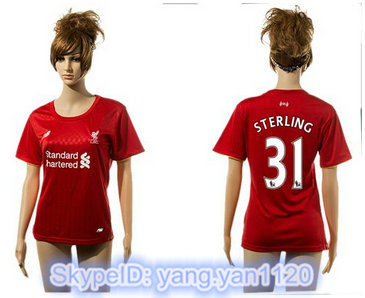 Women Liverpool #31 Sterling Red Home Soccer Club Jersey