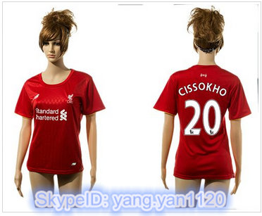 Women Liverpool #20 Cissokho Red Home Soccer Club Jersey