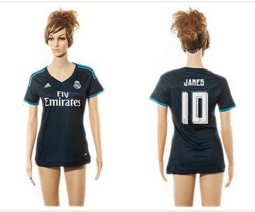 Women Real Madrid #10 James Sec Away Soccer Club Jersey
