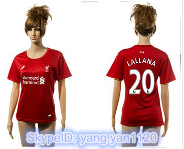Women Liverpool #20 Lallana Red Home Soccer Club Jersey