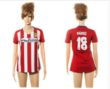 Women Atletico Madrid #18 Gamez Home Soccer Club Jersey