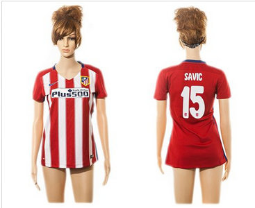 Women Atletico Madrid #15 Savic Home Soccer Club Jersey