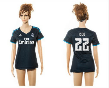 Women Real Madrid #22 Isco Sec Away Soccer Club Jersey