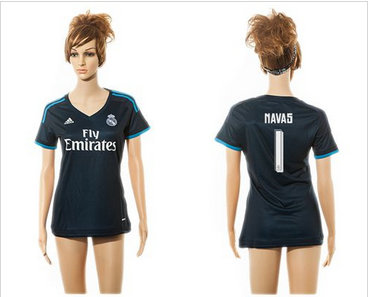 Women Real Madrid #1 Navas Sec Away Soccer Club Jersey
