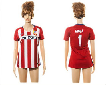 Women Atletico Madrid #1 Moya Home Soccer Club Jersey