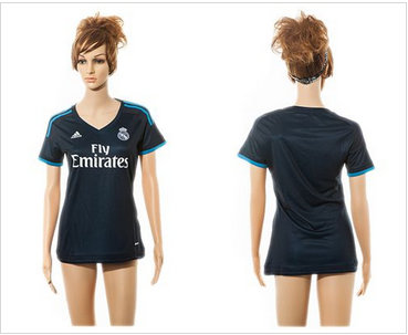 Women Real Madrid Blank Sec Away Soccer Club Jersey