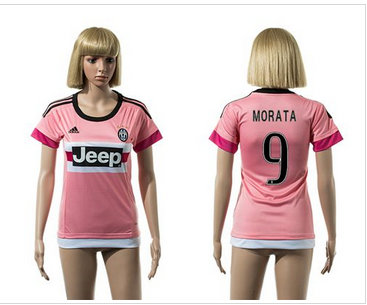 Women Juventus #9 Morata Pink Soccer Club Jersey