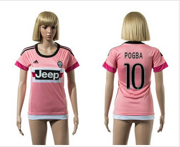 Women Juventus #10 Pogba Pink Soccer Club Jersey