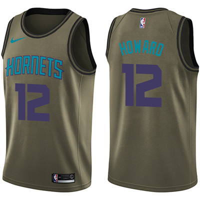 Nike Hornets #12 Dwight Howard Green Salute to Service Youth NBA Swingman Jersey