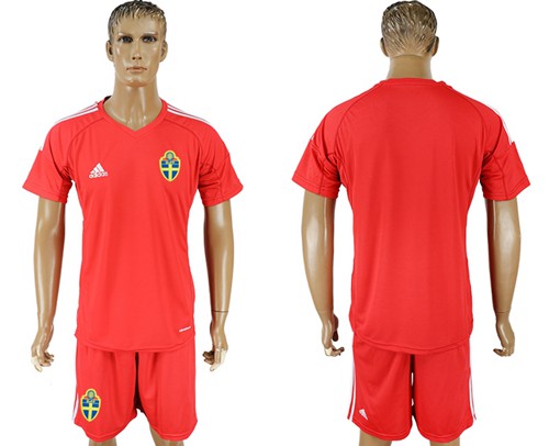Sweden Blank Red Goalkeeper Soccer Country Jersey