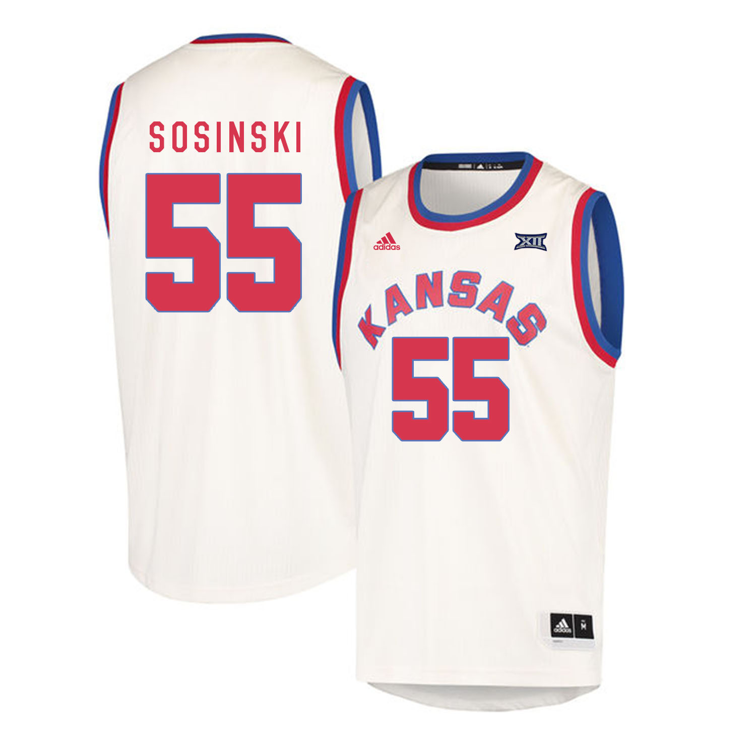 Kansas Jayhawks #55 Jame Sosinski Cream Throwback College Basketball Jersey